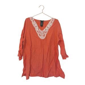 Premise linen blend crochet detail tunic size XL